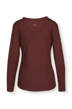 New Pip Studio Top Lange Armel Solid Terra Rot