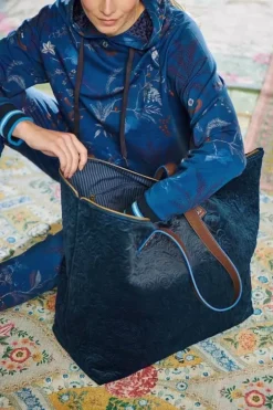 Hot Pip Studio Tragetasche Samt Quiltey Days Blau