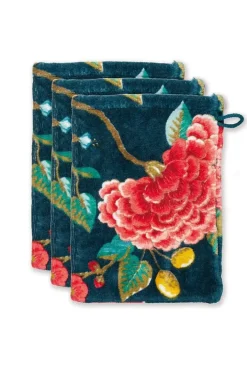 Hot Pip Studio Waschlappen Set/3 Good Evening Dunkel 16X22 Cm Blau