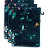 Clearance Pip Studio Waschlappen Set/3 Les Fleurs Dunkel 16X22 Cm Blau