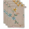 Hot Pip Studio Waschlappen Set/3 Les Fleurs 16X22 Cm Khaki