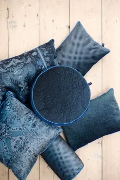 Outlet Pip Studio Zierkissen Rund Quiltey Days Dunkel Blau